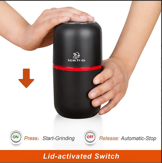 Electric Coffee Bean & Spice Grinder with 150W Motor, 120g Capacity, and Sharp Stainless Steel Blades